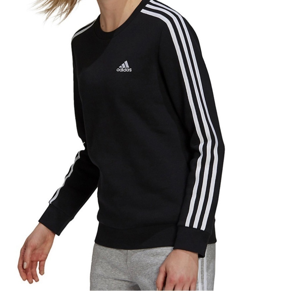 Adidas Sweatshirt and Pants Set Women Black with White Stripes‎ Size Medium